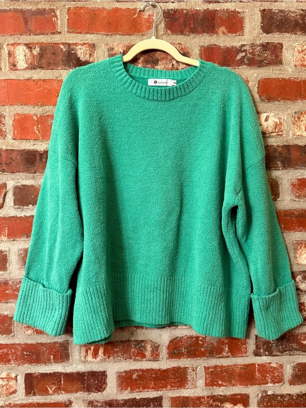 S35 - Logene Emerald Green Cozy Scoopneck Sweater